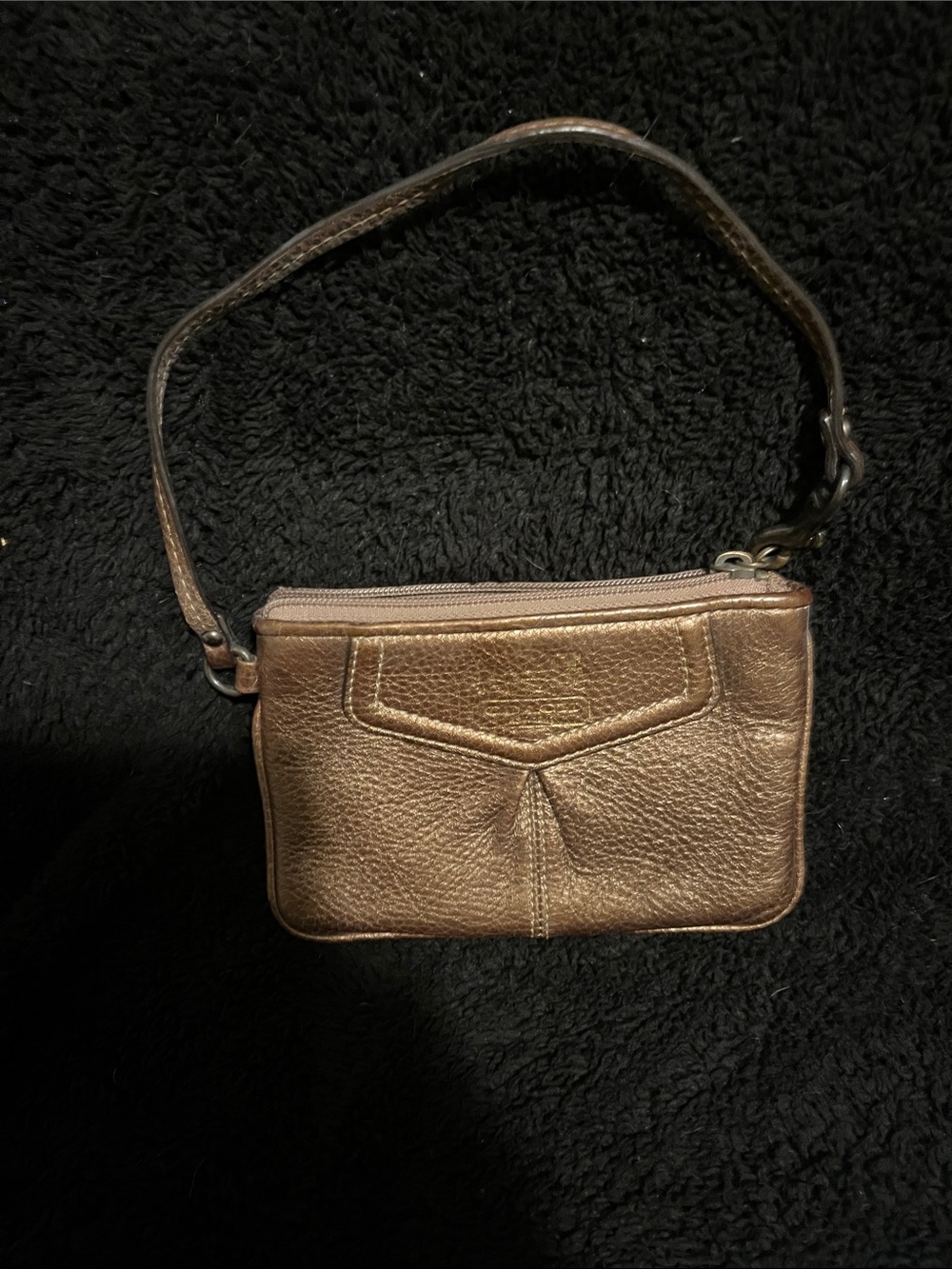 Coach Madison collection Compact Metallic Leather Mini Wristlet Y2K VINTAGE EUC